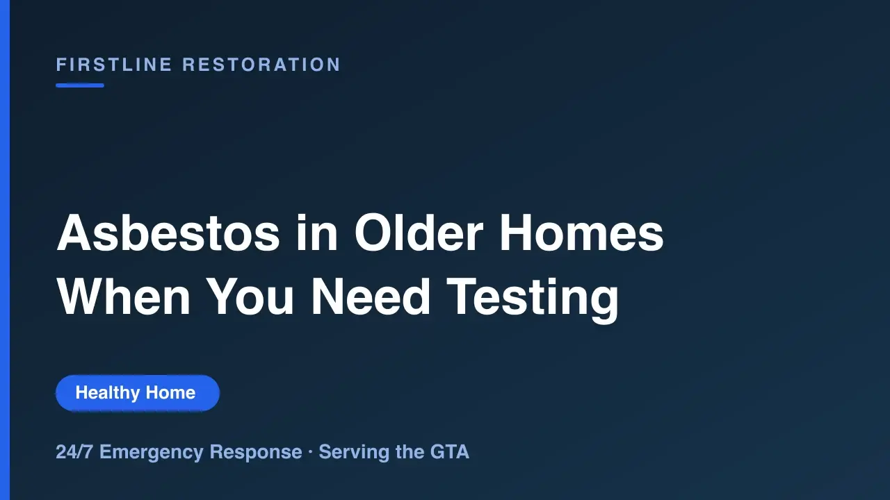 Asbestos in Older GTA Homes: When You Need Testing Before Work, Firstline restoration guidance for the GTA
