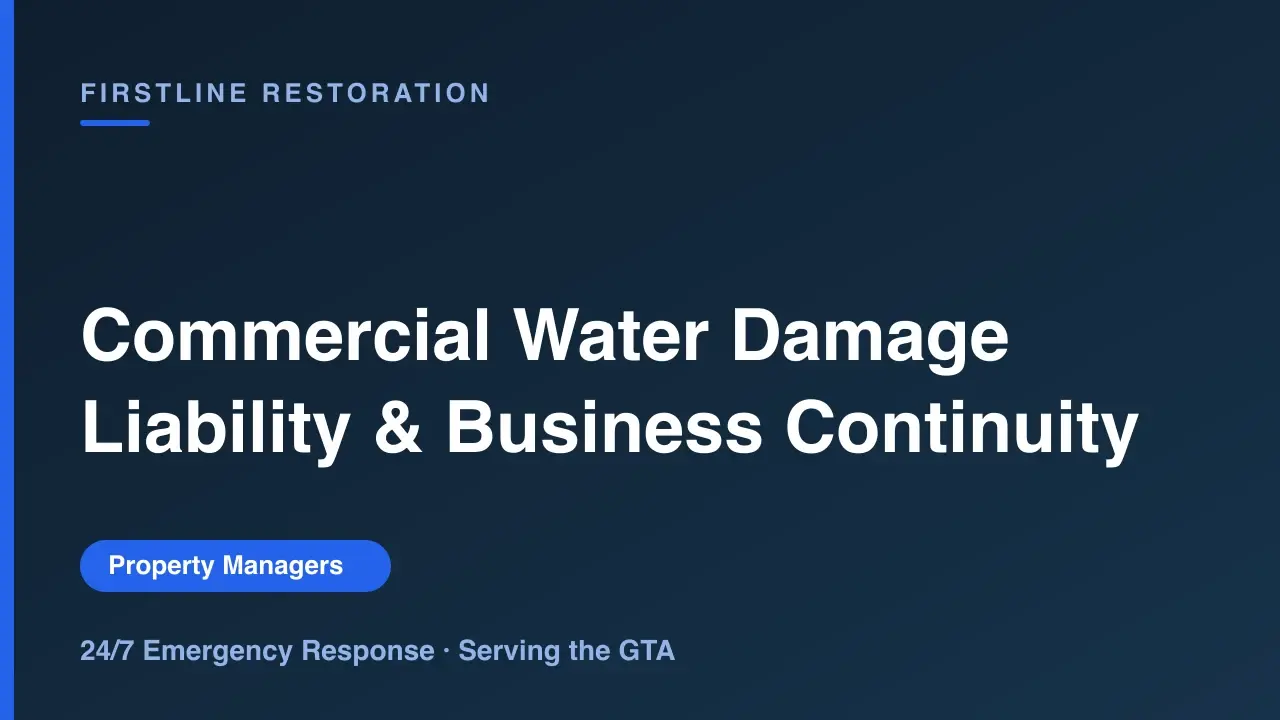 Commercial Water Damage: Liability and Business Continuity, Firstline restoration guidance for the GTA