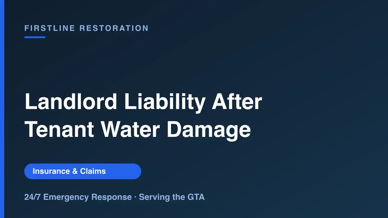 Landlord Liability After Tenant-Caused Water Damage, Firstline restoration guidance for the GTA