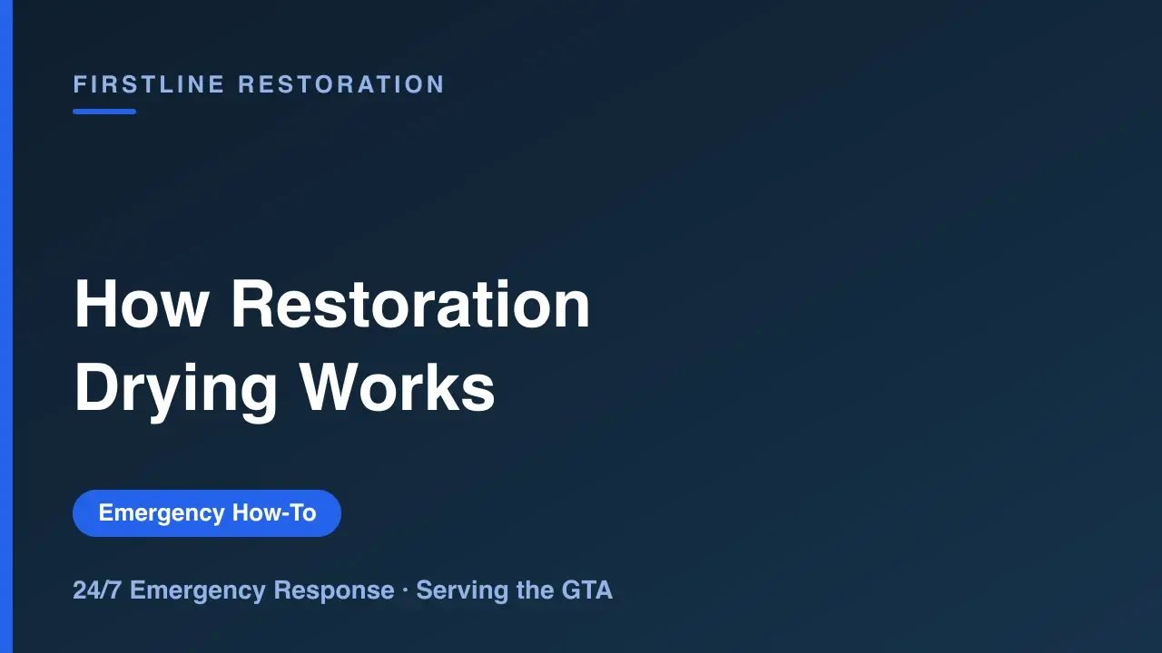 How Restoration Drying Works and How Long It Takes, Firstline restoration guidance for the GTA