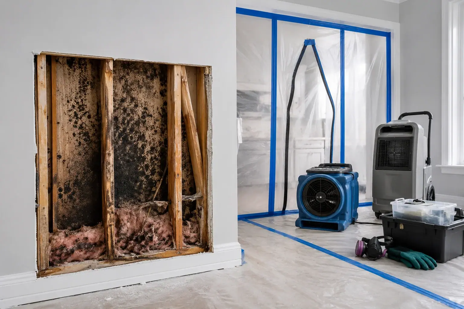 black mold removal inspection and documentation setup