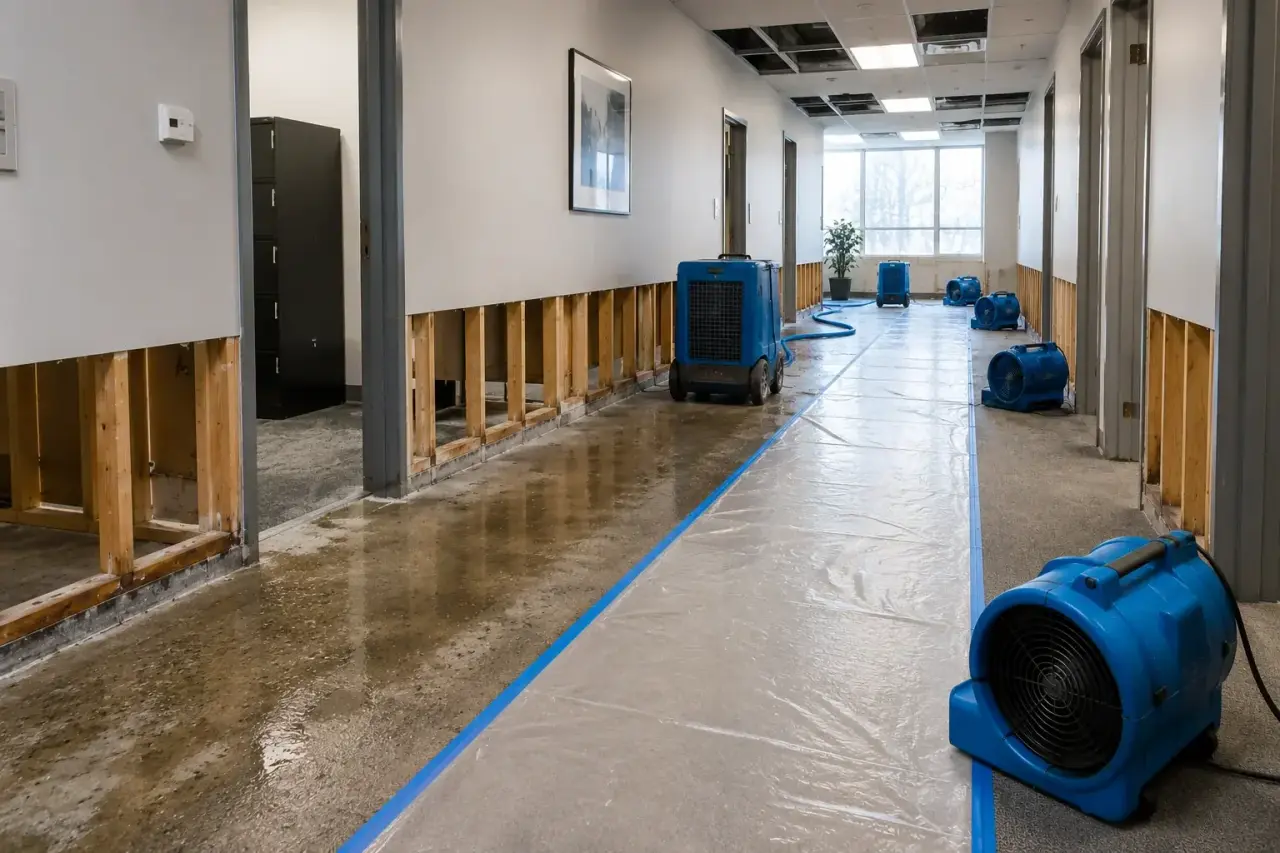 Commercial Flood Damage Restoration Maple damage documentation and insurance claim support