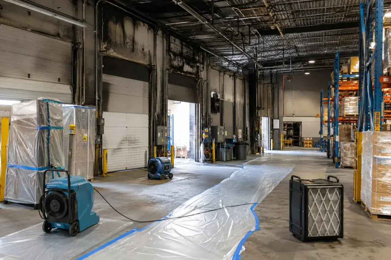 Restoration Around Racking, Conveyors, and Inventory for Distribution Center Restoration North York