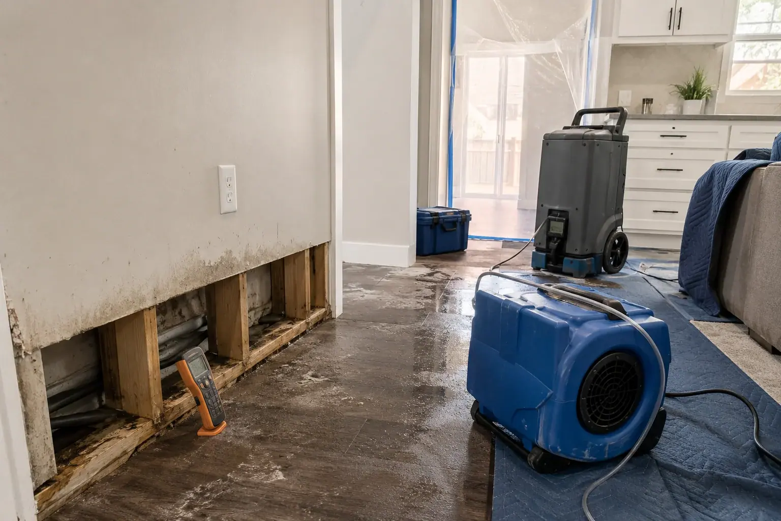 sewage backup restoration service planning and restoration scope review